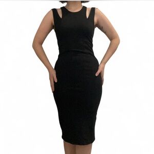 Felicity & Coco Black Cutout Midi Dress